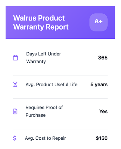 Warranty Report Card